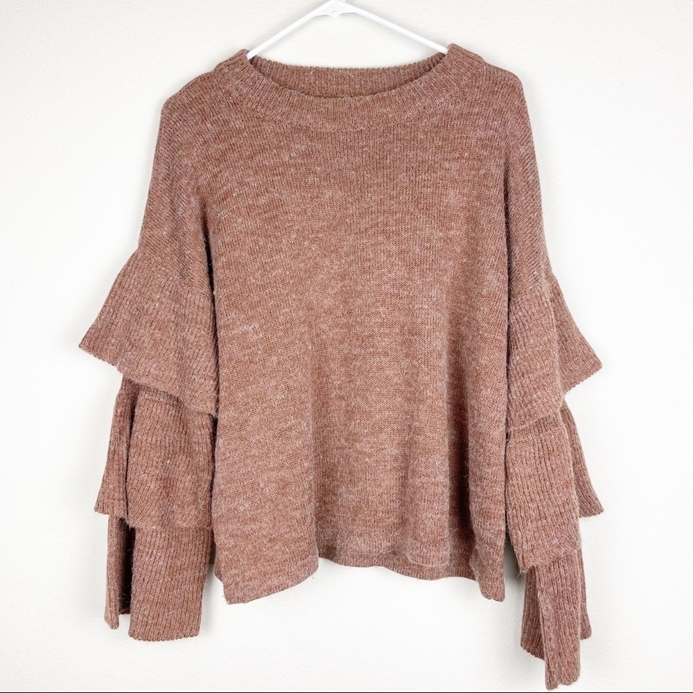 Lumiere sweater with layered bell‎ sleeves​​​​​​
